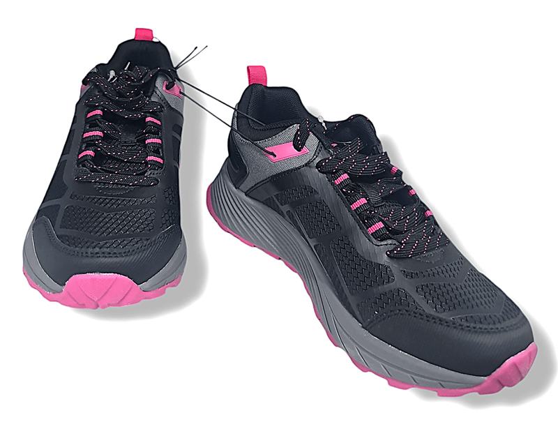 Load image into Gallery viewer, Sfida Womens Alpine lace up Trail Black/Fuchsia Runner Shoes
