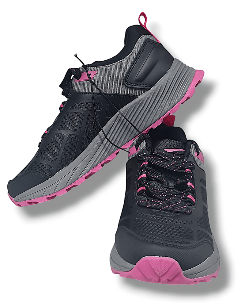 Load image into Gallery viewer, Sfida Womens Alpine lace up Trail Black/Fuchsia Runner Shoes
