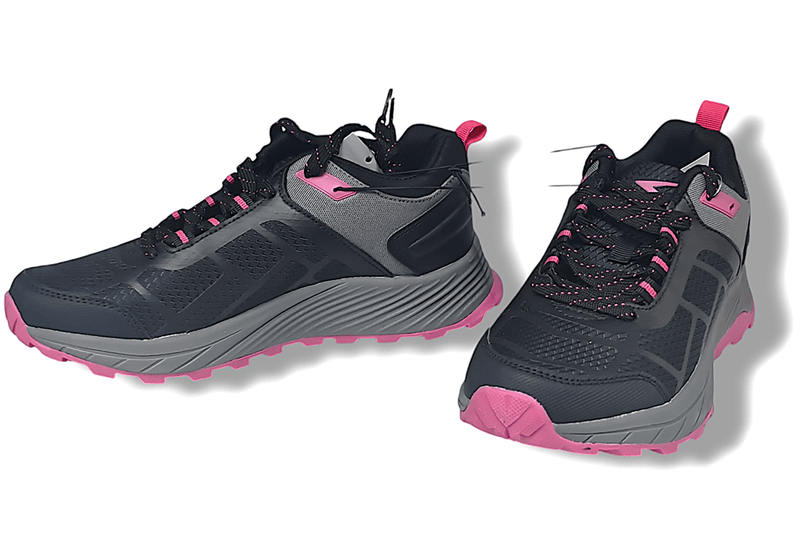 Load image into Gallery viewer, Sfida Womens Alpine lace up Trail Black/Fuchsia Runner Shoes
