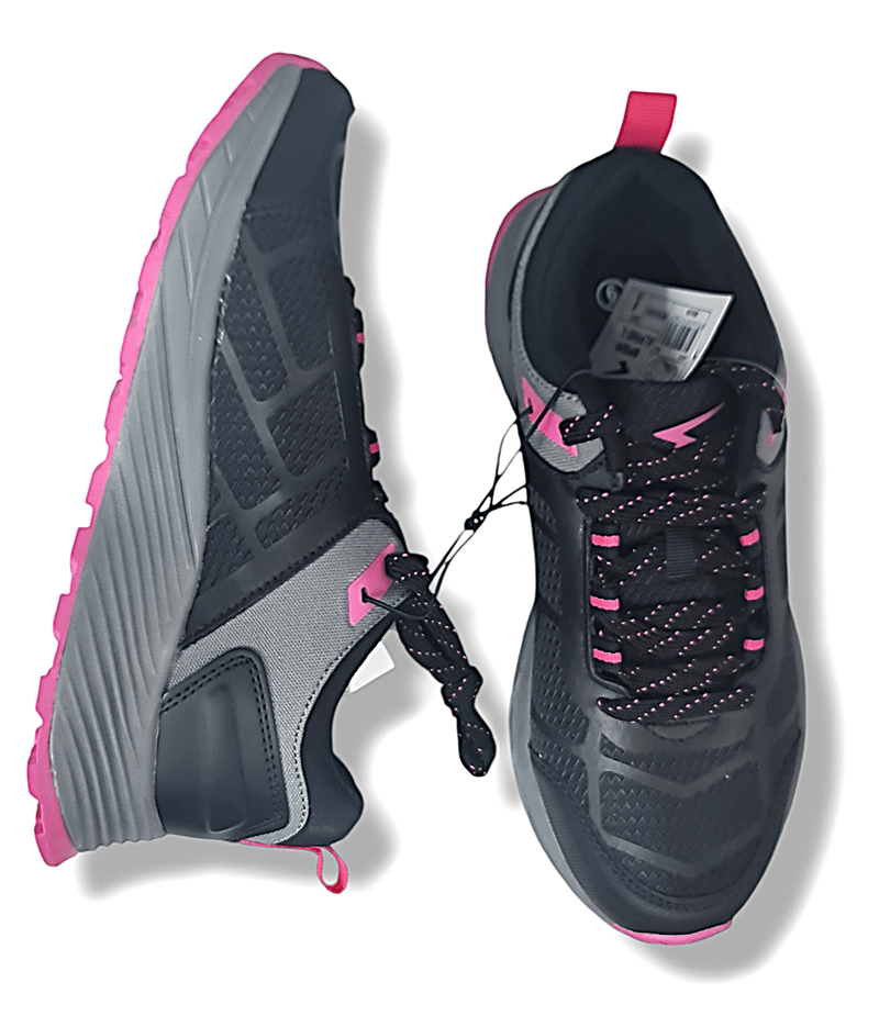 Load image into Gallery viewer, Sfida Womens Alpine lace up Trail Black/Fuchsia Runner Shoes
