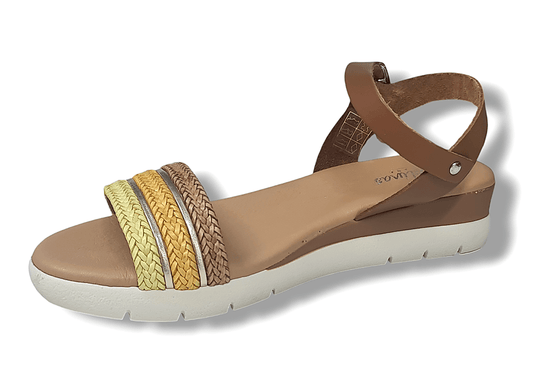 Catalinas Womens Serene Leather Sandal Cuero Flat Shoes