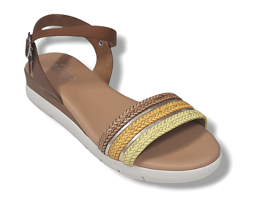 Catalinas Womens Serene Leather Sandal Cuero Flat Shoes