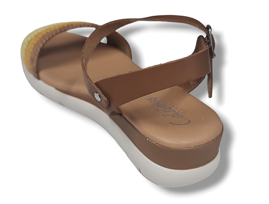 Catalinas Womens Serene Leather Sandal Cuero Flat Shoes