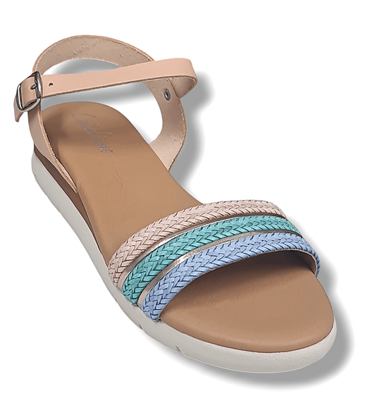 Catalinas Womens Serene Leather Sandal Salmon Colorful Flat shoes