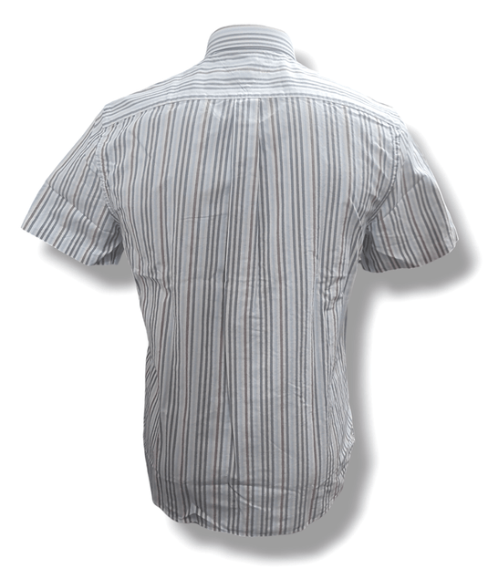 Tommy Hilfiger Mens Multi Stripe Regular Fit Oxford Short Sleeve Shirt