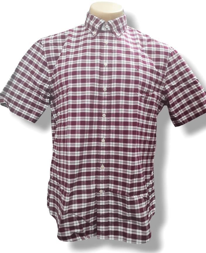 Load image into Gallery viewer, Tommy Hilfiger Mens Small Check Oxford Short Sleeve Shirt
