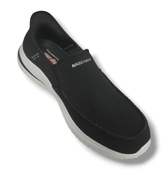 Skechers Mens Slip-Ins: Delson 3.0 - Cabrino / Vegan - Black Colour