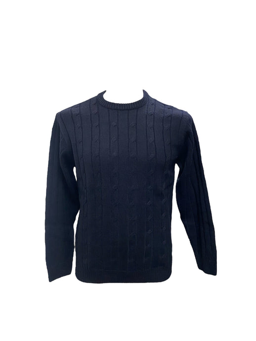 Ansett Mens Pure Wool Cable Crew