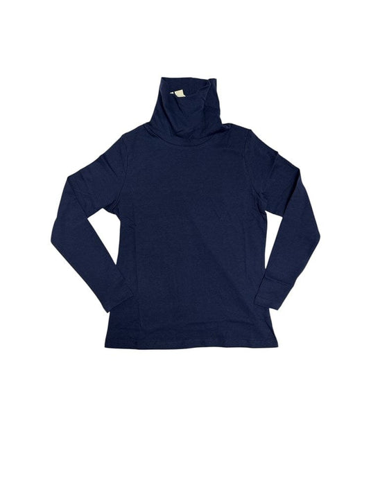 Corfu Womens Essential Turtleneck Long Sleeve Top - Navy