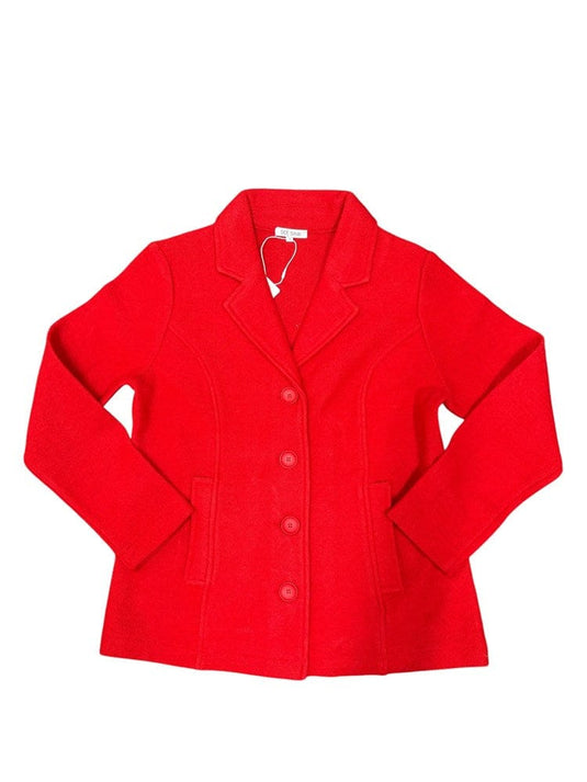 See Saw Womens 100% Boiled Wool Blazer - Red