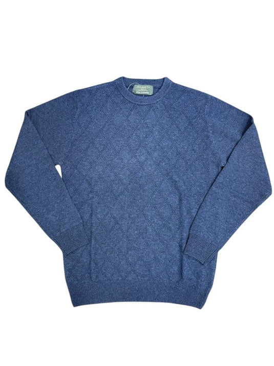 Ansett Mens Merino Wool Cashmere Textured Crew Neck