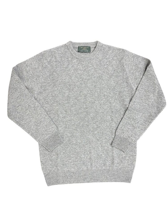 Ansett Mens Merino Wool Cashmere Textured Crew Neck