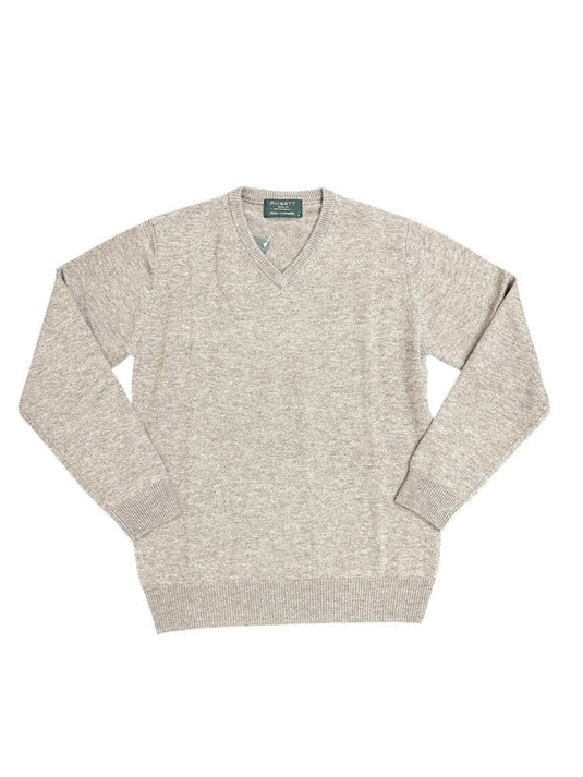 Ansett Mens Merino Wool Cashmere Vee Neck