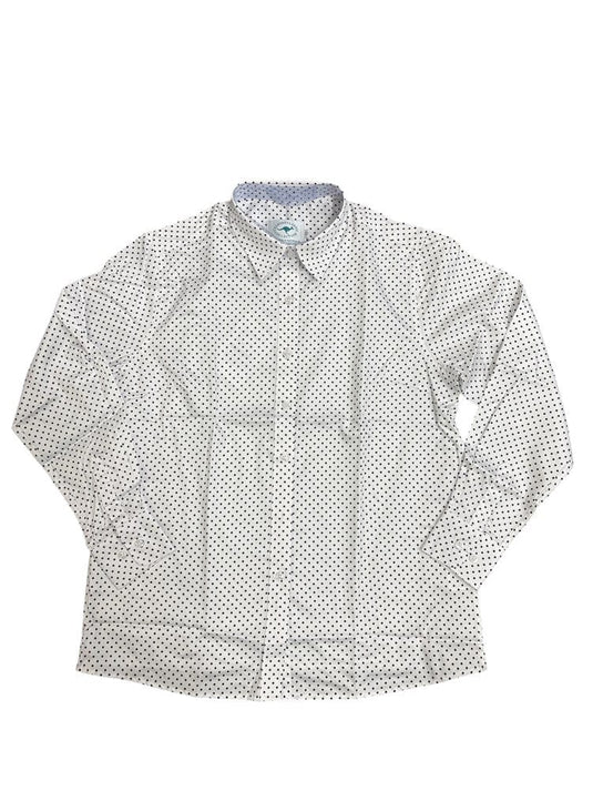 Country Classic Collection Womens Long Sleeve Semi Classic Blouse Polka Dot - Navy/White