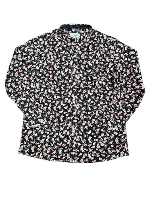 Country Classic Collection Womens Long Sleeve Semi Classic Blouse with Trim - Pink Florals