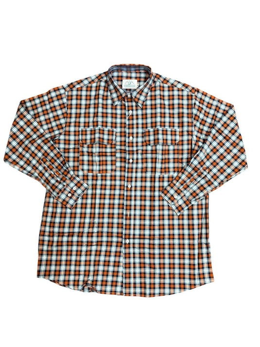 Country Tradition Mens Long Sleeve Shirt - Navy/Rust/Blue