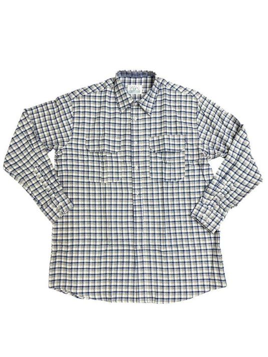Country Tradition Mens Long Sleeve Flannelette Shirt - Blue/Grey Check