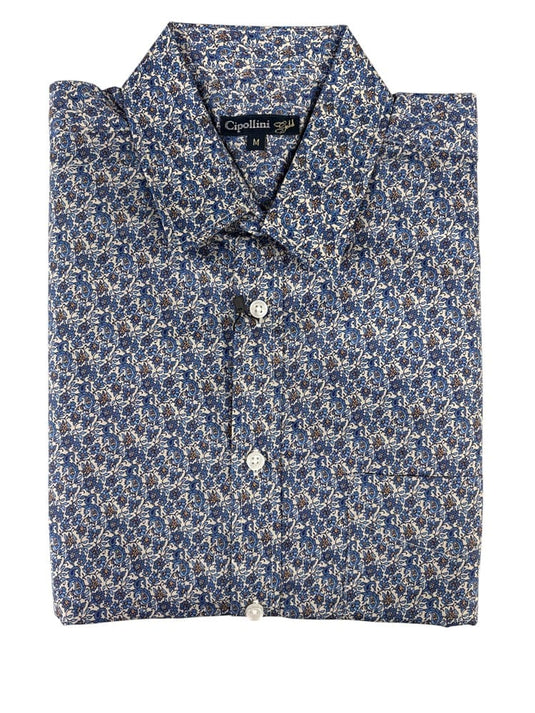 Cipollini Gold Mens Cotton Printed Long Sleeve Shirt