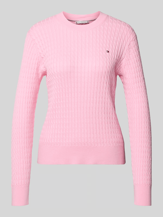 Tommy Hilfiger Womens Cable Knit Crew Neck Jumper