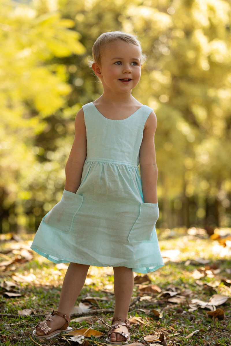 Load image into Gallery viewer, Pilbara Girls Linen Sun Dress

