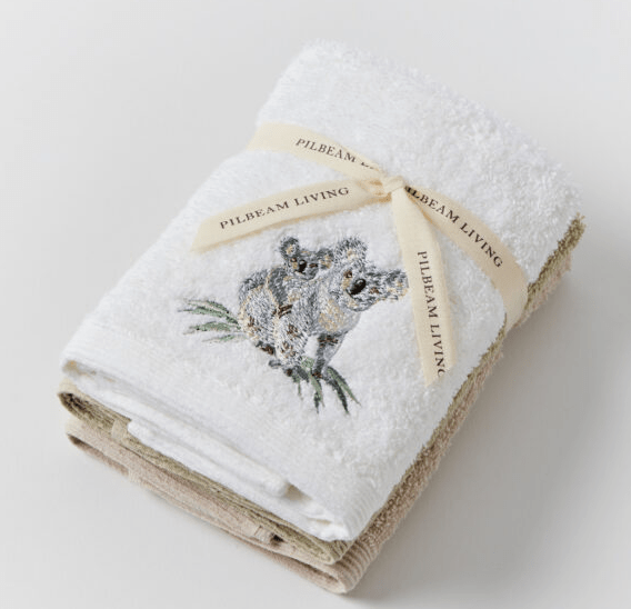 Load image into Gallery viewer, Pilbeam Koala Face Washer Set of 3 (2 Plain)
