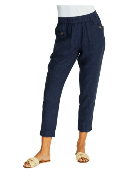 Pingpong Womens Ava Pull On Linen Pant