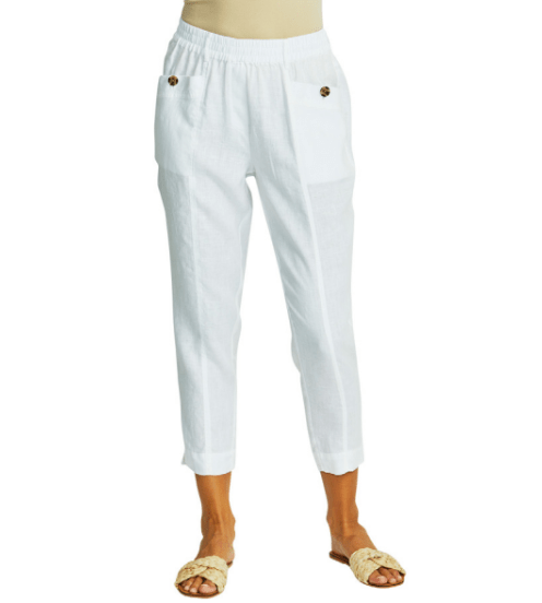 Pingpong Womens Ava Pull On Linen Pant