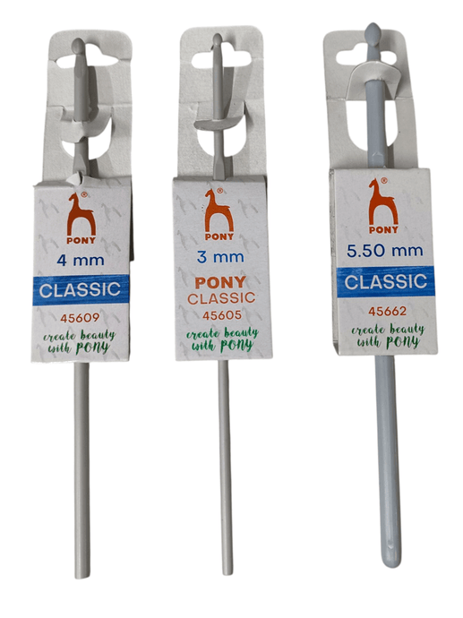 Pony Classic Crochet Hook Various Sizes- Grey
