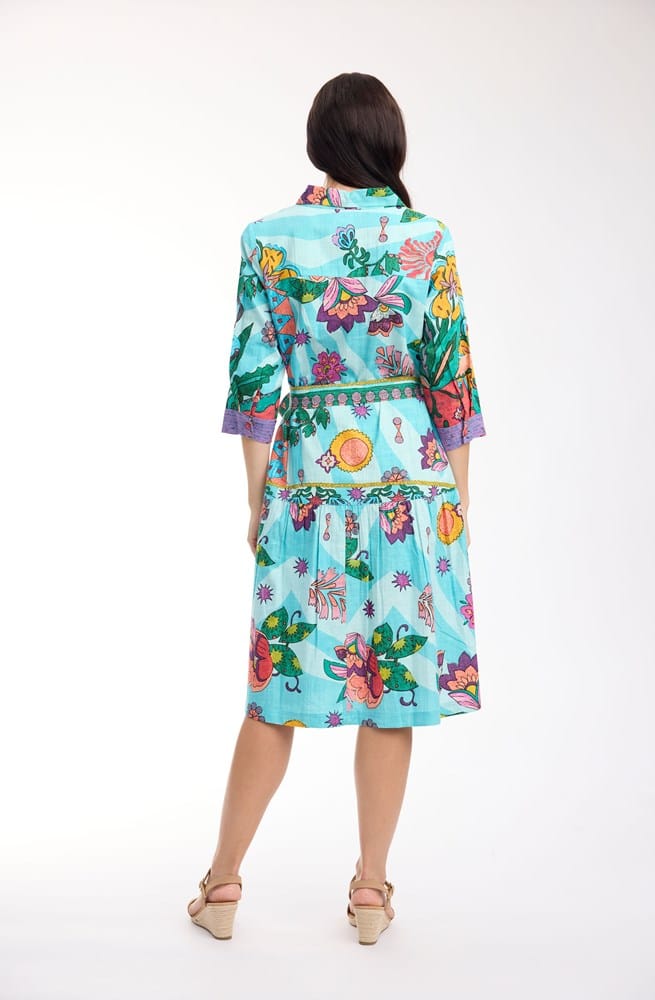 Load image into Gallery viewer, Orientique Womens Provence Dress Shirt Tie Waist
