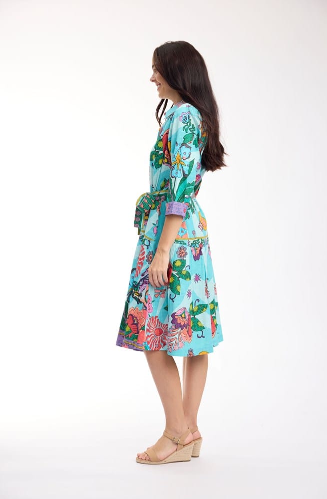 Load image into Gallery viewer, Orientique Womens Provence Dress Shirt Tie Waist
