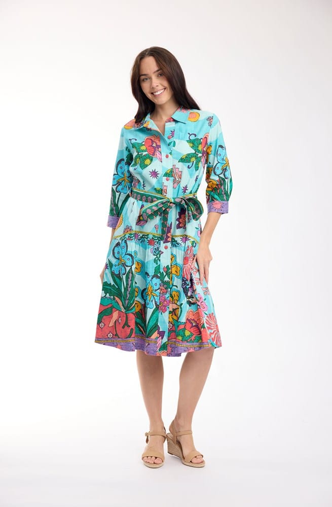 Load image into Gallery viewer, Orientique Womens Provence Dress Shirt Tie Waist
