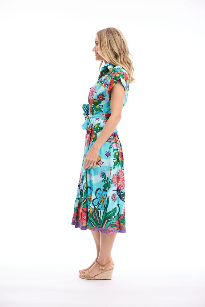 Load image into Gallery viewer, Orientique Womens Provence Dress Collar Tie Waist
