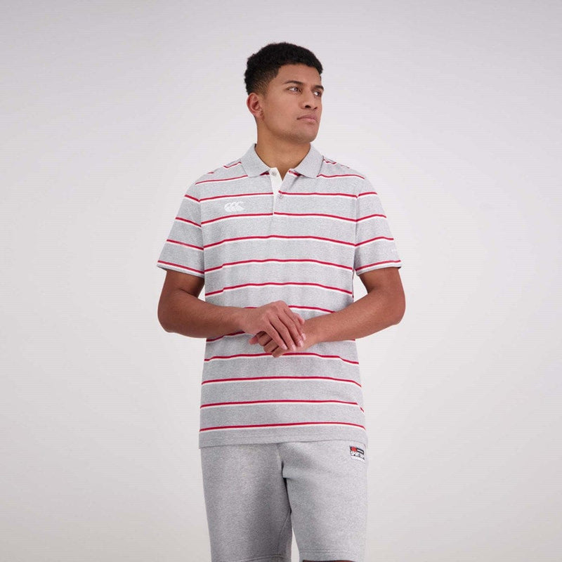 Load image into Gallery viewer, Canterbury Mens Yarn Dye Stripe Short Sleeve Polo
