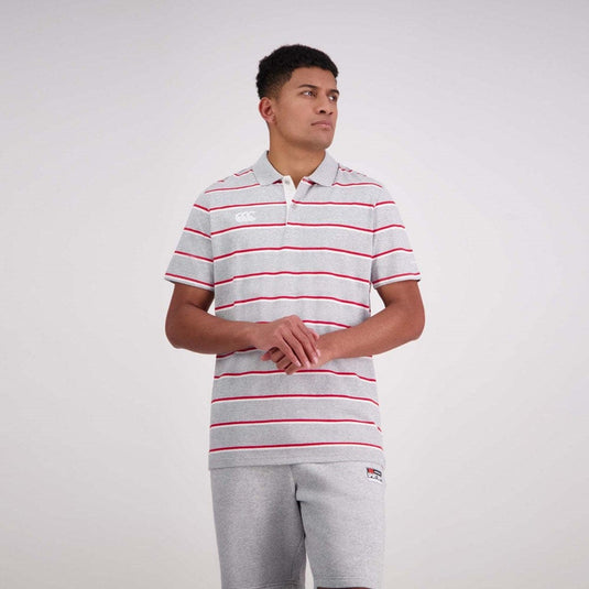 Canterbury Mens Yarn Dye Stripe Short Sleeve Polo