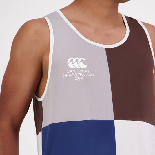 Canterbury Mens Harlequin Block Singlet - Multi