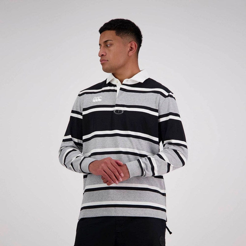 Load image into Gallery viewer, Canterbury Mens Yarn Dye Stripe Rugby Jersey - Jet Black

