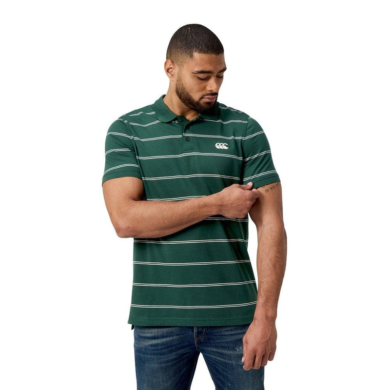 Load image into Gallery viewer, Canterbury Mens Yarn Dye Stripe Polo
