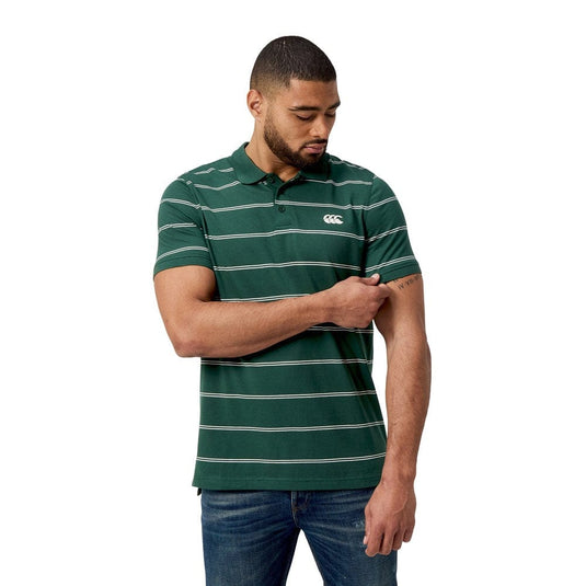 Canterbury Mens Yarn Dye Stripe Polo