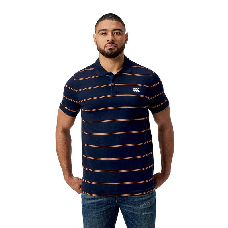 Load image into Gallery viewer, Canterbury Mens Yarn Dye Stripe Polo
