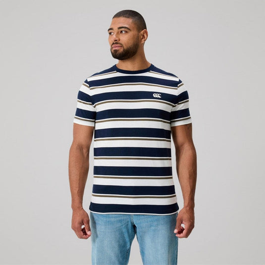 Canterbury Mens Fundamentals Stripe T-Shirt - Navy