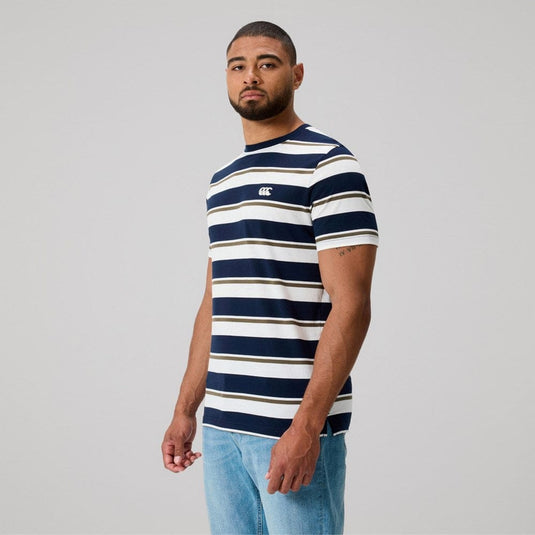 Canterbury Mens Fundamentals Stripe T-Shirt - Navy