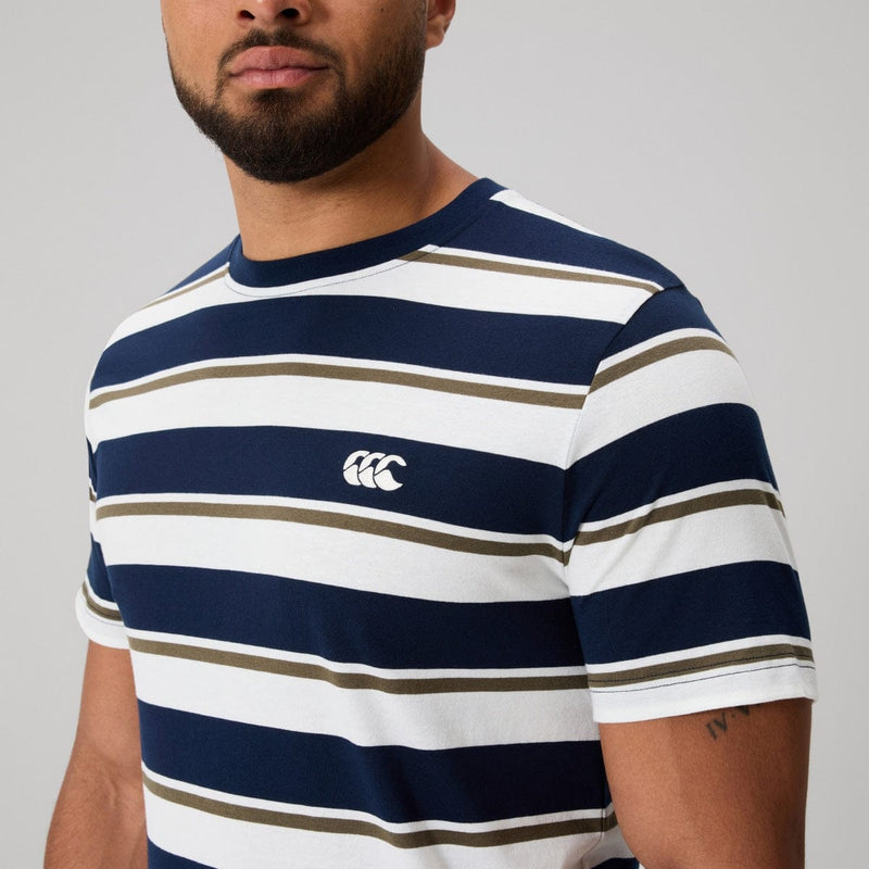 Load image into Gallery viewer, Canterbury Mens Fundamentals Stripe T-Shirt - Navy
