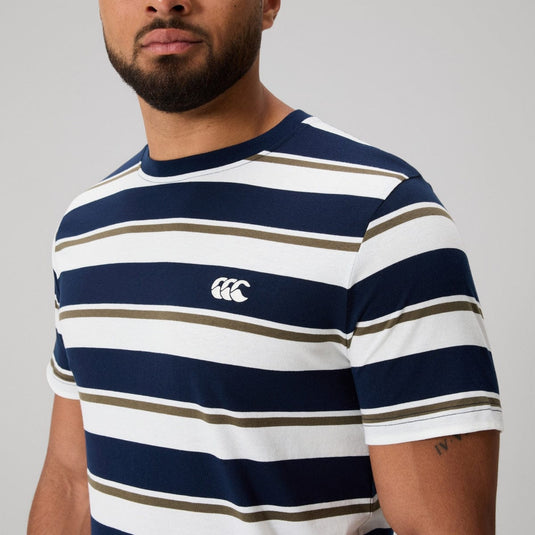 Canterbury Mens Fundamentals Stripe T-Shirt - Navy