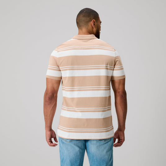 Canterbury Mens Engineered Stripe Polo - Warm Taupe