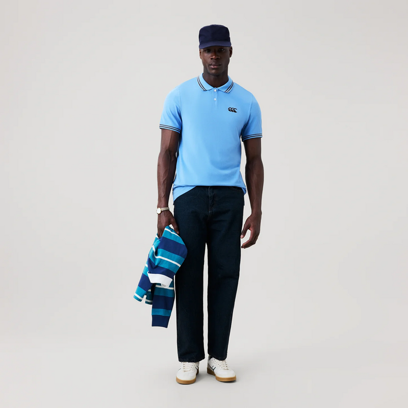 Load image into Gallery viewer, Canterbury Mens Solid Pique Polo - Navy/Gret
