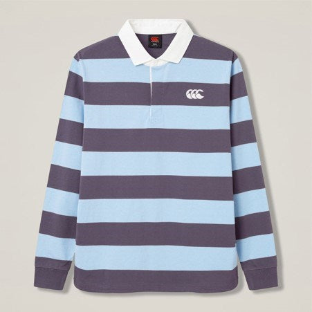Load image into Gallery viewer, Canterbury Mens Striped Rugby Jersey - Plum Kitten/Cashmere Blue
