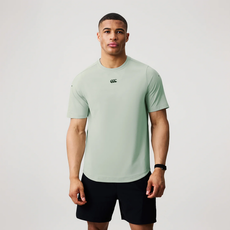 Load image into Gallery viewer, Canterbury Mens Everest Dart Tech T-Shirt - Seafoam Green/Black
