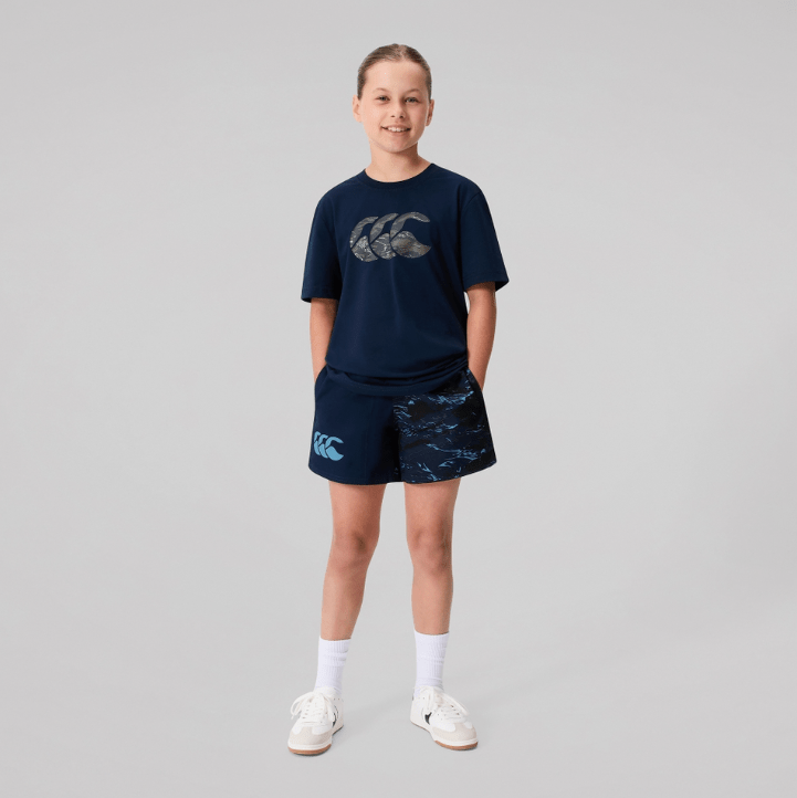 Load image into Gallery viewer, Canterbury Kids Force Harlequin Drill Short - Navy
