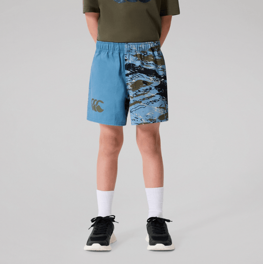 Canterbury Kids Force Harlequin Drill Short - Provincial Blue