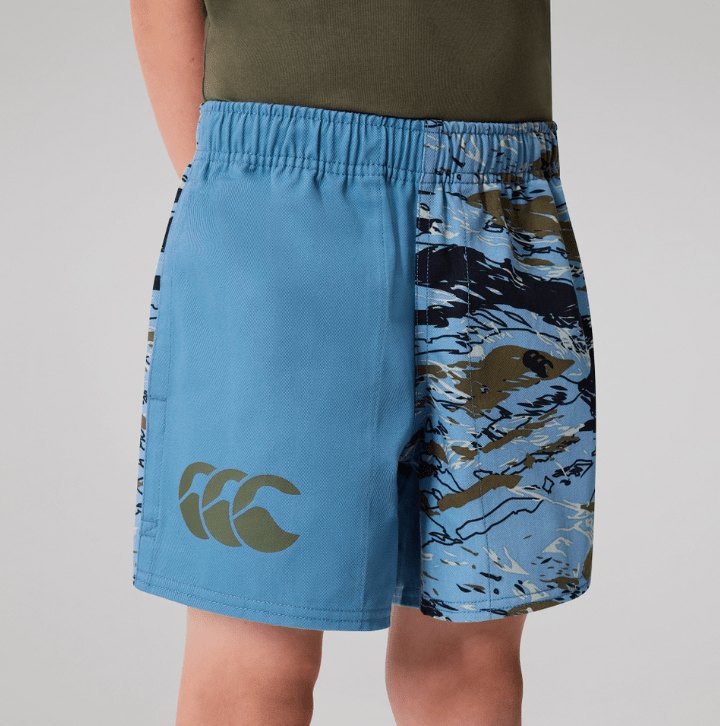 Load image into Gallery viewer, Canterbury Kids Force Harlequin Drill Short - Provincial Blue
